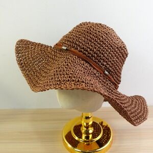 Packable Wide Brim Hat Womens Copper SCALA COLLEZIONE Natural Floppy Toyo Vacay